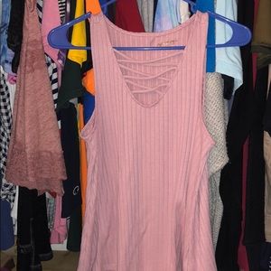Pink cross cross tank